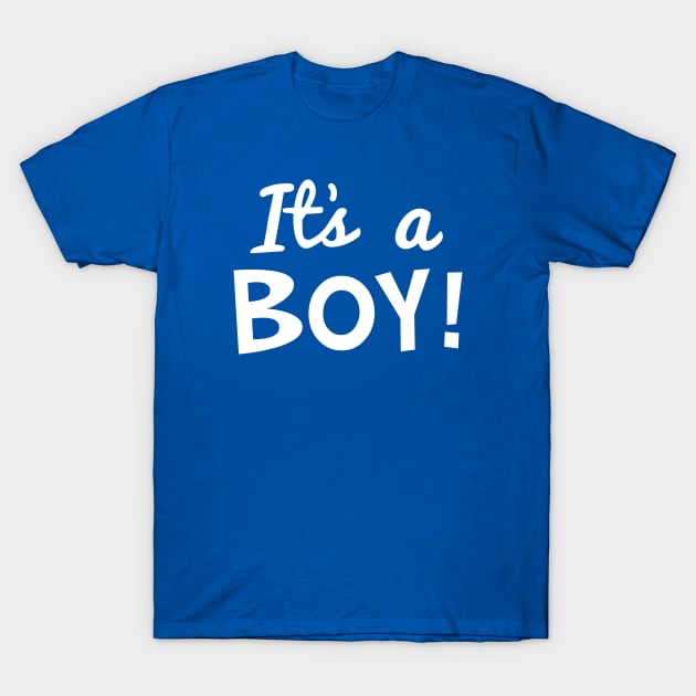 It s a Boy Baby Announcement white text T shirt